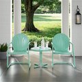 Classic Accessories 3 Piece Griffith Metal Outdoor Conversation Seating Set - Aqua VE2613655